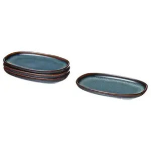 Ikea GLADELIG Plate, Blue, 12x7 cm (5x3) Pack of 4