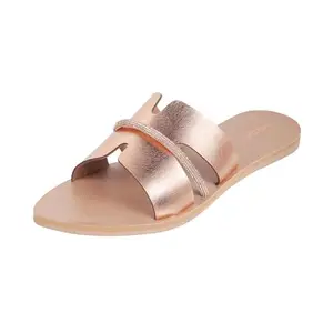 Mochi Women Rose Gold Synthetic Leather Fashion Chappal UK/3 EU/36 (41-130)