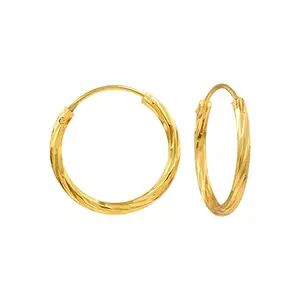 DULCI Gold Plated Brass Thicker 20MM Round Circle Lightweight Hoops Ear Rings Earings Jewelry for Women