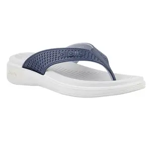 WELCOME PURE-202 Women's Slippers/FlipFlops Lightweight Super Flexible Arch Support Durable Anti Skid & Stylish Dailywear Slippers/FlipFlops for Women W-PURE-202-NVY-GRY_4