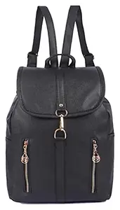 Alison Backpack for Offices and Colleges with Stylish Design for Women & Hand Bag For Girls (Black)