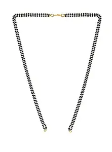 fashion accessories 22 K Gold Plated Double Line Black Pearl Mangalsutra Chain 18Inch Without Pendant For Women