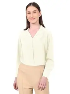 MRSWEARS Women's Regular Fit Cotton Blend Long Sleeves Opaque Shirt Style Top