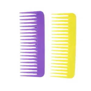 MICLAC Wide Tooth Shampoo Comb, 6 Inch, Pack of 2, Multicolor