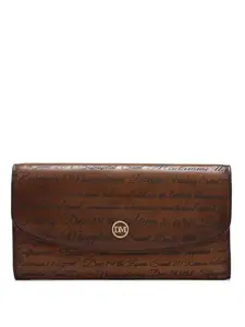 Da Milano Flap Leather Wallet for Women - Brown
