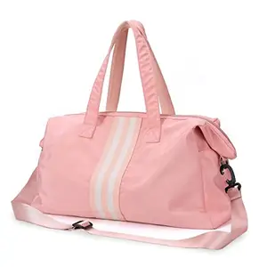 Storite Nylon 47 Cms Imported Travel Duffle Bag for Women, Sports Gym Shoulder Handbag with Wet Pocket, Weekender Overnight Trolley Luggage Bag (Pink, 47x20x27cm)