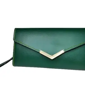 Women's Leather Wallet with Pendant Card Holders Phone Pocket Girls Green Coin Purse
