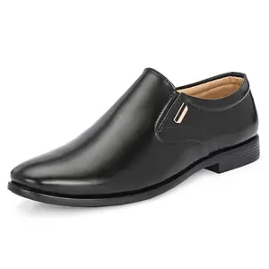 Centrino Slip-On Men's Formal Shoe | Stylish with Soft Cushioned Insole | Sleek Slip-On Design for Formal Look | Durable with Anti-Skid Sole | Ideal for Office Wear 9433-1 Black