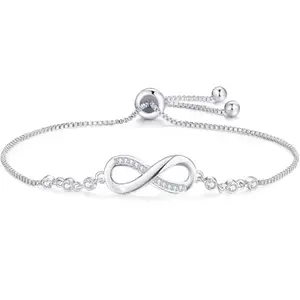 Alloy Inlaid Zirconia Infinity Bracelet for Women, Girls, Friendship Bracelet, 1 Pc