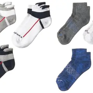 Skechers Men's Cotton Regular Socks S20066Id-Wbgy L, White Cotton Men Short Socks S20038Id-Blgy L, Grey