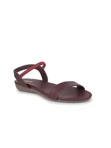 Bata Women's Slip-on Sandals - Maroon (4UK) (5615000)