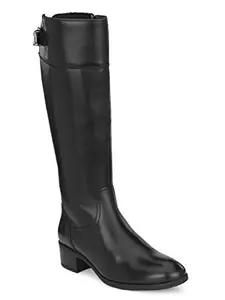 Delize Women's Black/tan high knee boots