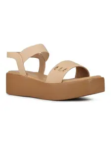 Inc.5 Womens Tan Casual Solid Round Toe Heels