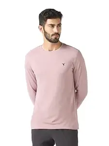 TECHNOSPORT Men's Polyester Slim Fit Self-Design Long Sleeve T-Shirt with Double Cool for Gym, Sports and Regular Use