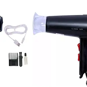 Travel hair dryer with diffuser hair dryer trimmer for men women, hair blower shaver for boys