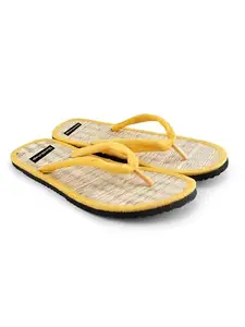 Quickkshop Natural Korai Grass Mat Eco-Friendly Slippers for Women & Girl | Osho Slippers Stylish Comfortable Lightweight (yellow, UK Footwear Size System, Adult, Women, Numeric, Medium, 9)