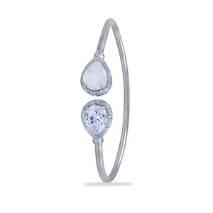 TARAASH TARAASH 925 Sterling Silver Pear Drop White CZ Bangle For Women