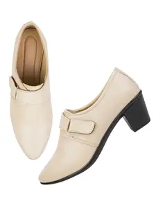 TRYME Latest Collection Bellies Comfortable Stylish Solid Block Heel Slip-On Formal Shoes for Womens & Girls