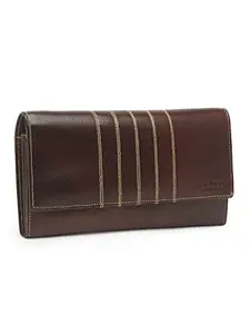 TEAKWOOD LEATHERS Two fold Wallet for Women with Card Pocket, Ladies Purse with Zip Pocket(Maroon)