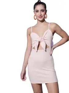 Tandul Women’s Dress – Pink Dress with Unique Bow Design Bodycon Sleeveless Dress with Above Knee Length Dress, Boost Your Style with Casual Dress for Women & Girls Large Size gifts for women