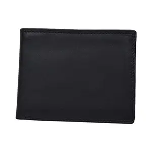 Leatherman Fashion LMN Genuine Leather Black Unisex Wallet(6 C Slots)
