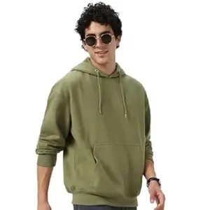 Urbano Fashion Men's Cotton Solid Oversized Hooded Neck Sweatshirt