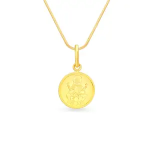 Mia by Tanishq 1 GM 22 Karat Yellow Gold Lakshmi Coin Pendant (513025PCAAAA002JA000112, 0.923 gm)