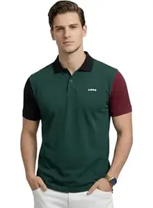 ADRO Multicolour Polo T Shirt | 100% Cotton Mens Polo Tshirt | Regular Fit Half Sleeve Cut & Sew Polo T-Shirt for Men