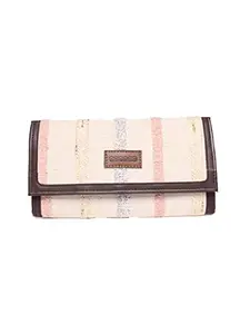 ASTRID Flapover Multicompartment Wallet for Girls and Women (Beige)