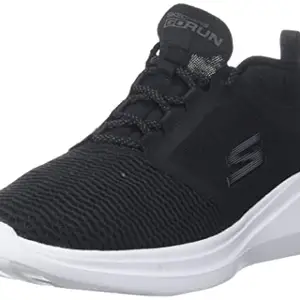 Skechers mens GO RUN FAST - BLACK/WHITE Running Shoes -9 UK (10 US) (55100)