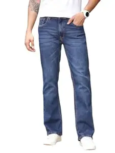 Thomas Scott Men's Bootcut Fit Mid Rise Mid-Rise Clean Look Boot Cut Jeans