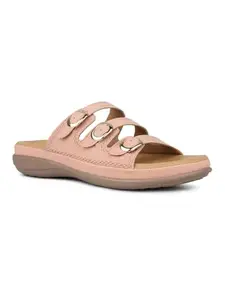 Inc.5 Womens Peach Casual Solid Round Toe Comfort Flats