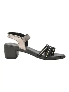 AJANTA Women Black Heel Sandal EL4006