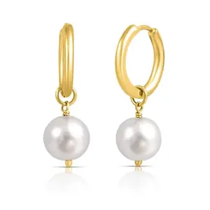 Zavya 925 Sterling Silver Pearl Gold Plated Earrings | Gifts For Women And Girls | With Certificate of Authenticity and 925 Hallmark