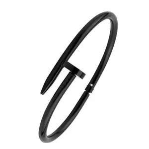 Zivom® Nail Gothic Stainless Steel Black Cuff Kada Bangle Bracelet