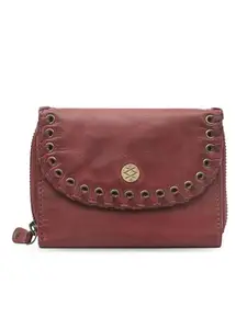 KOMPANERO Genuine Leather Women's Wallet (C-11991-GARNET)