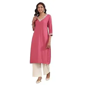 BIBA Women Solid Straight Kurta