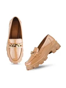 FROH FEET Women Casual Embellished Lightweight Loafers Platform Shoes, Comfortable Sole For Womens & Girls