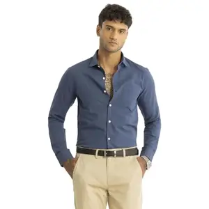 Snitch Claudio Blue Plain Linen Collections Shirts