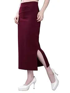 NPLASH FASHION Lyra Women's Skinny Fit Tummy Tucker for Ladies Shapewear Petticoat Skirts for Women Cotton Blended Shape Wear for Saree with Drawstring (XL, Maroon)