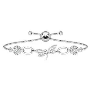 Clara 925 Pure Silver Dragonfly Hand Bracelet, Adjustable, Anti Tarnish, Swiss Zirconia Gift for Women and Girls