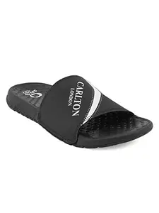 Carlton London mens CL-FF-M-101 Black Slide Sandal - 7 UK (CL-FF-M-101_Black_41)