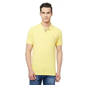 Crimsoune Club Men Yellow Solid Polo T-Shirt (2XL)