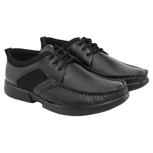 IMCOLUS Formal PU Material Lace-up Derby Shoes for Men | Black Color | Size - 10