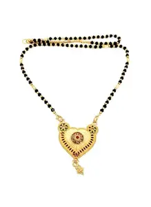 KAGU'S - EXPLORE YOUR TRUE STYLE Kagu’s Traditional Black Beads Mangalsutra for Women | Gold Plated Heart Shape Designer Pendant | Stylish Daily-Wear & Wedding Jewellery | Explore Your True Style