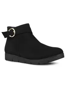 Inc.5 Womens Black Casual Solid Round toe Ankle Boots