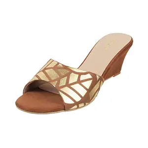 Mochi Women Wedge Heel Fashion Slip-on Tan UK/7 EU/40 (41-7)