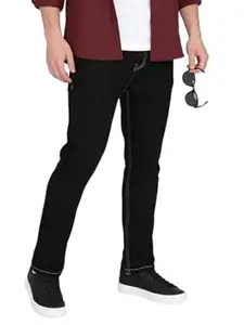 Urbano Fashion Men's Straight Fit Heavy Washed Denim Jeans Stretchable