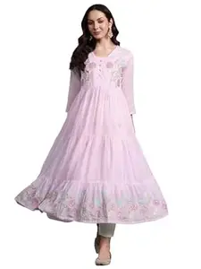 INDO ERA Women's Cotton Relaxed Fit A Line Kurta