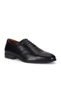 Louis Philippe Men Black Leather Lace Up Shoes